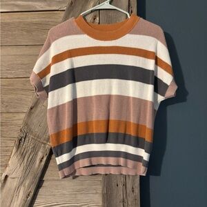 Striped Short Sleeve Sweater